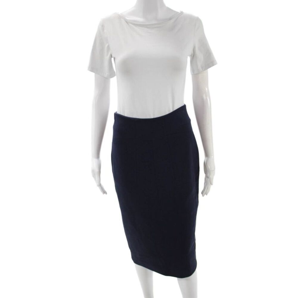 Maurizio Pecoraro Women Straight Pencil Viscose Blue Zip Skirt Size 8